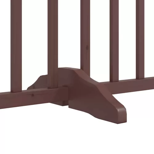 Barna nyárfa 12 paneles összecsukható kutyakapu ajtóval 960 cm