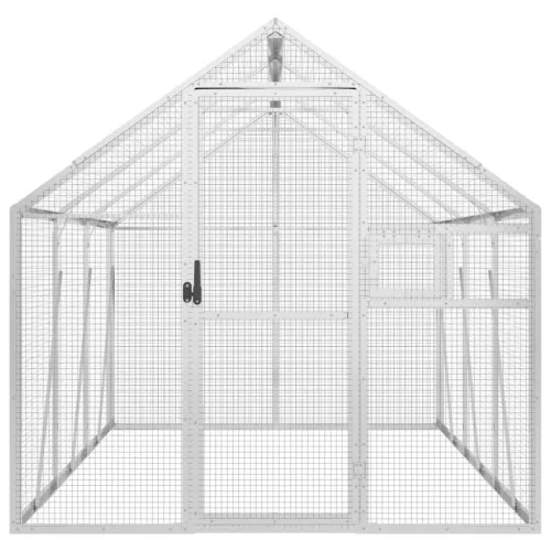 Ezüstszínű alumínium madárház 1,79 x 3 x 1,85 m