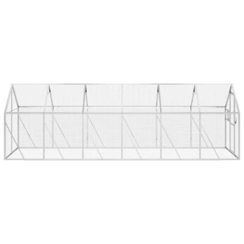 Ezüstszínű alumínium madárház 1,79 x 6 x 1,85 m