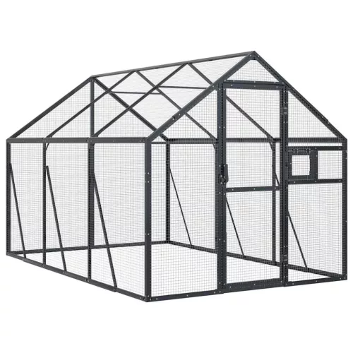 Antracit alumínium madárház 1,79 x 3 x 1,85 m