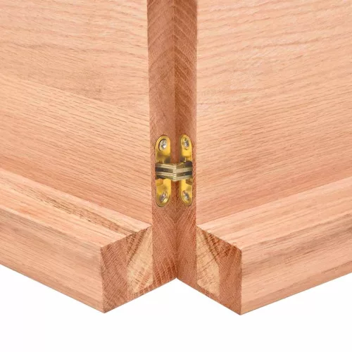 Világosbarna kezelt tömör tölgyfa asztallap 140x60x(2-6) cm
