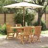 Kert étkező szett 5 pcs Barna 160 x 80 x 75 cm Tömör tíkfa