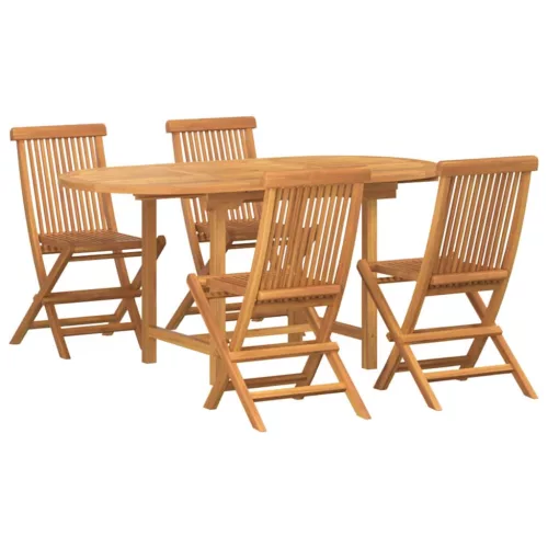 Kert étkező szett 5 pcs Barna 160 x 80 x 75 cm Tömör tíkfa