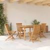 Kert étkező szett 5 pcs Barna 160 x 80 x 75 cm Tömör tíkfa