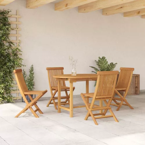 Kert étkező szett 5 pcs Barna 160 x 80 x 75 cm Tömör tíkfa