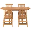 Kert étkező szett 5 pcs Barna 160 x 80 x 75 cm Tömör tíkfa