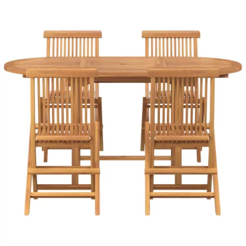 Kert étkező szett 5 pcs Barna 160 x 80 x 75 cm Tömör tíkfa