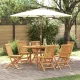 Kert étkező szett 7 pcs Barna 160 x 80 x 75 cm Tömör tíkfa