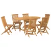 Kert étkező szett 7 pcs Barna 160 x 80 x 75 cm Tömör tíkfa