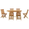 Kert étkező szett 7 pcs Barna 160 x 80 x 75 cm Tömör tíkfa