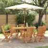 Kert étkező szett 7 pcs Barna 160 x 80 x 75 cm Tömör tíkfa