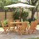 Kert étkező szett 7 pcs Barna 160 x 80 x 75 cm Tömör tíkfa