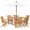 Kert étkező szett 7 pcs Barna 160 x 80 x 75 cm Tömör tíkfa