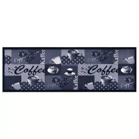   "Coffee blue" mintájú mosható konyhaszőnyeg 60 x 180 cm