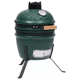   Zöld kerámia 2 az 1-ben Kamado grillsütő füstölővel 56 cm