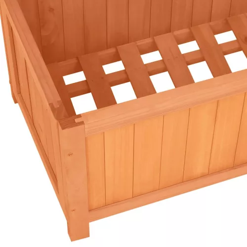 Barna tömör fenyőfa rácsos kerti ültetőláda 70 x 30 x 135 cm