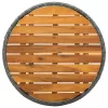 Szürke polyrattan és tömör akácfa teázóasztal 60 cm