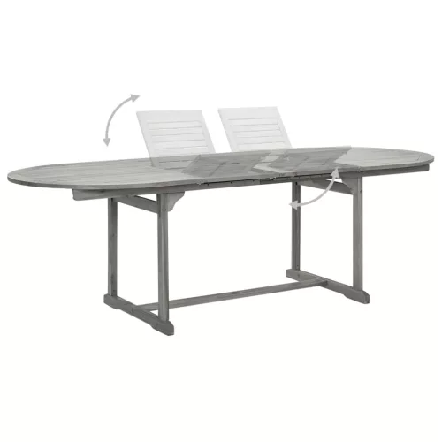 Tömör akácfa kerti étkezőasztal (160-240) x 100 x 75 cm