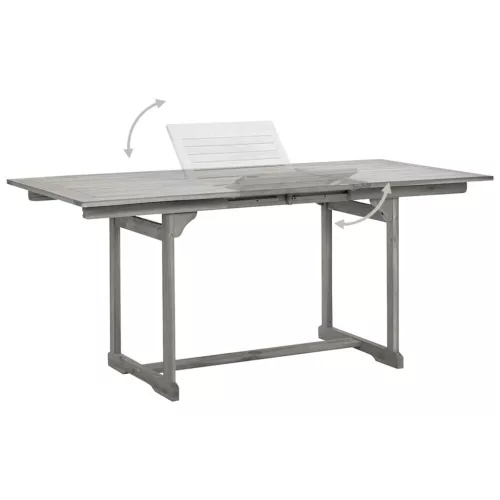 Tömör akácfa kerti étkezőasztal (120-170) x 80 x 75 cm