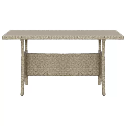 Szürke polyrattan kerti asztal 120 x 70 x 66 cm