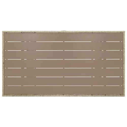 Szürke polyrattan kerti asztal 120 x 70 x 66 cm