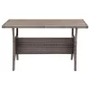 Szürke polyrattan kerti asztal 120 x 70 x 66 cm