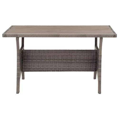 Szürke polyrattan kerti asztal 120 x 70 x 66 cm
