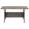 Szürke polyrattan kerti asztal 120 x 70 x 66 cm