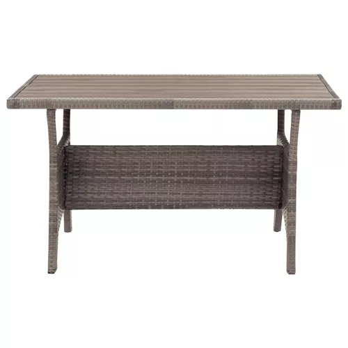 Szürke polyrattan kerti asztal 120 x 70 x 66 cm