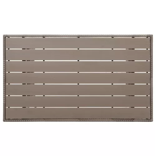 Szürke polyrattan kerti asztal 120 x 70 x 66 cm