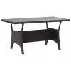 Fekete polyrattan kerti asztal 120 x 70 x 66 cm