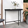 Fekete polyrattan kerti asztal 100 x 50 x 75 cm