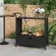 Fekete polyrattan bárkocsi fiókkal 100 x 45 x 97 cm