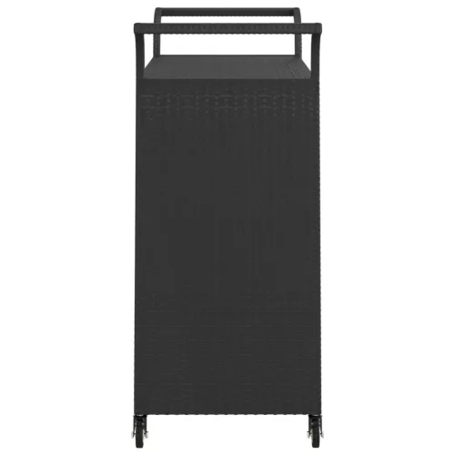 Fekete polyrattan bárkocsi fiókkal 100 x 45 x 97 cm
