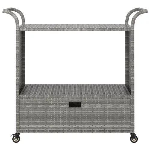 Szürke polyrattan bárkocsi fiókkal 100 x 45 x 97 cm
