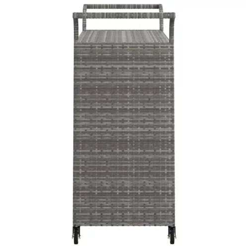 Szürke polyrattan bárkocsi fiókkal 100 x 45 x 97 cm