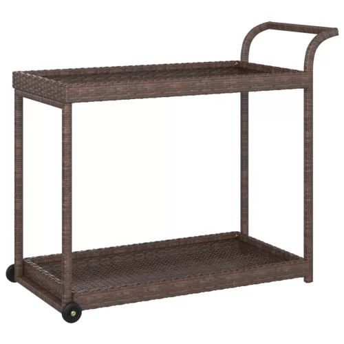 Barna polyrattan bárkocsi 100 x 45 x 83 cm