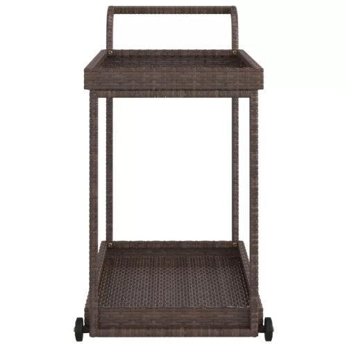 Barna polyrattan bárkocsi 100 x 45 x 83 cm
