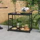 Fekete polyrattan bárkocsi 100 x 45 x 83 cm