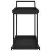 Fekete polyrattan bárkocsi 100 x 45 x 83 cm