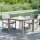 Szürke polyrattan és edzett üveg kerti asztal 90 x 90 x 75 cm
