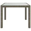 Szürke polyrattan és edzett üveg kerti asztal 90 x 90 x 75 cm