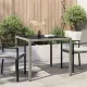 Szürke polyrattan és edzett üveg kerti asztal 90 x 90 x 75 cm