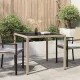 Bézs polyrattan és edzett üveg kerti asztal 90 x 90 x 75 cm