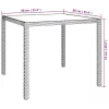Bézs polyrattan és edzett üveg kerti asztal 90 x 90 x 75 cm