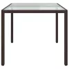 Barna polyrattan és edzett üveg kerti asztal 150 x 90 x 75 cm