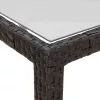 Barna polyrattan és edzett üveg kerti asztal 150 x 90 x 75 cm