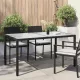 Fekete polyrattan és edzett üveg kerti asztal 150 x 90 x 75 cm