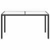 Fekete polyrattan és edzett üveg kerti asztal 150 x 90 x 75 cm