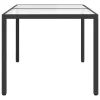 Fekete polyrattan és edzett üveg kerti asztal 150 x 90 x 75 cm
